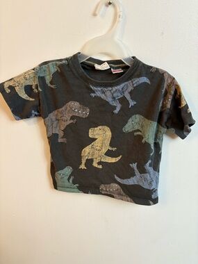 4/30$ Zara Kids Short Sleeve Dino Tee in Charcoal 9-12 months